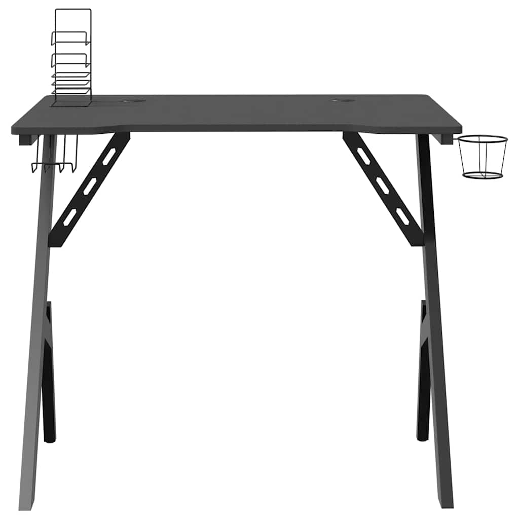 Spillebord med Y-formede ben svart 90x60x75 cm