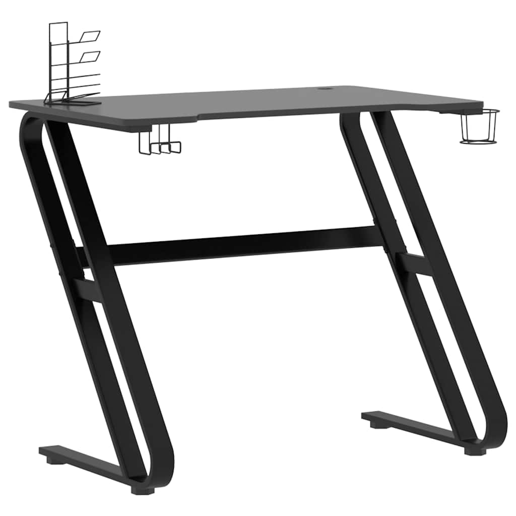 Gamingbord med ZZ-formede ben svart 90x60x75 cm
