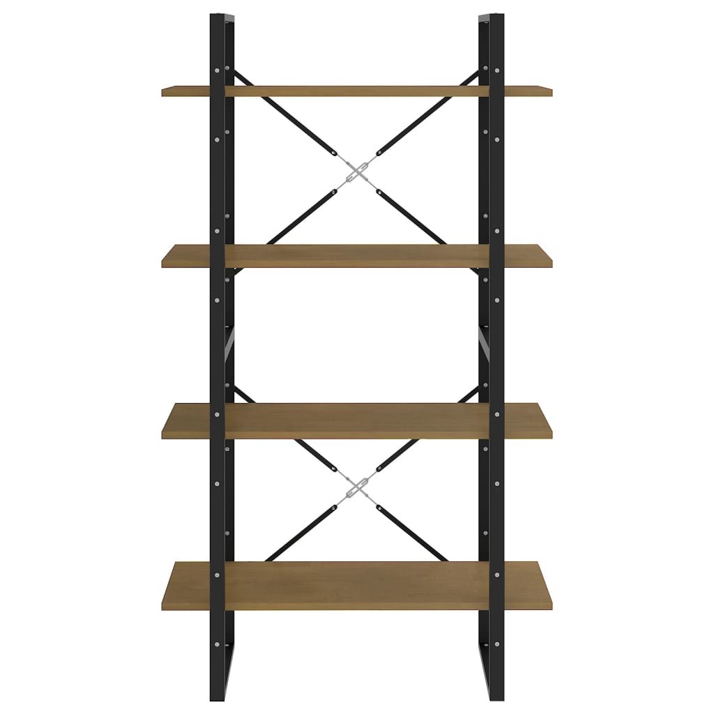 Bokhylle 4 nivåer 80x30x140 cm heltre furu