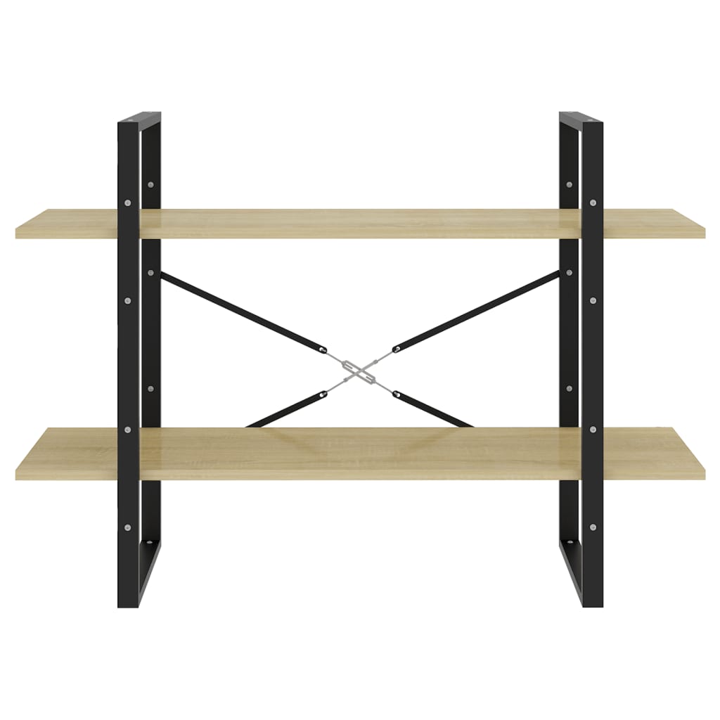Bokhylle 2 nivåer sonoma eik 100x30x70 cm konstruert tre