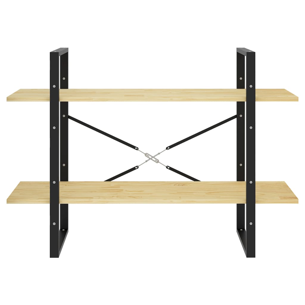 Bokhylle 2 nivåer 100x30x70 cm heltre furu