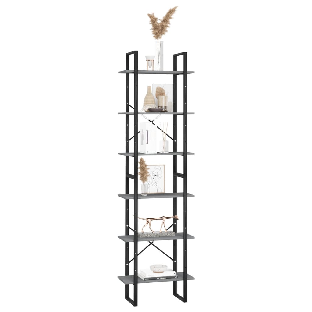 Oppbevaringshylle grå 60x30x210 cm heltre furu