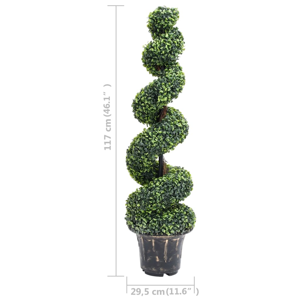 Kunstig buksbomplante med potte 117 cm grønn