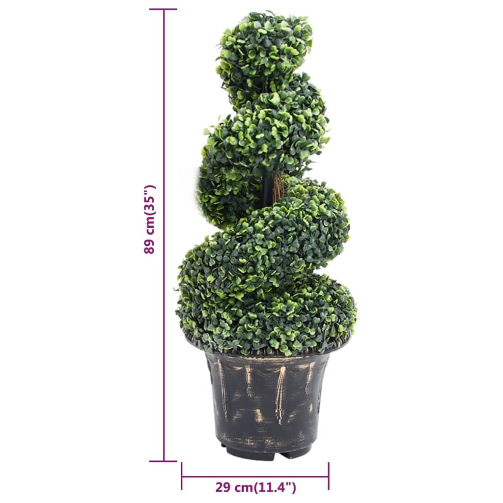 Kunstig buksbomplante med potte 89 cm grønn