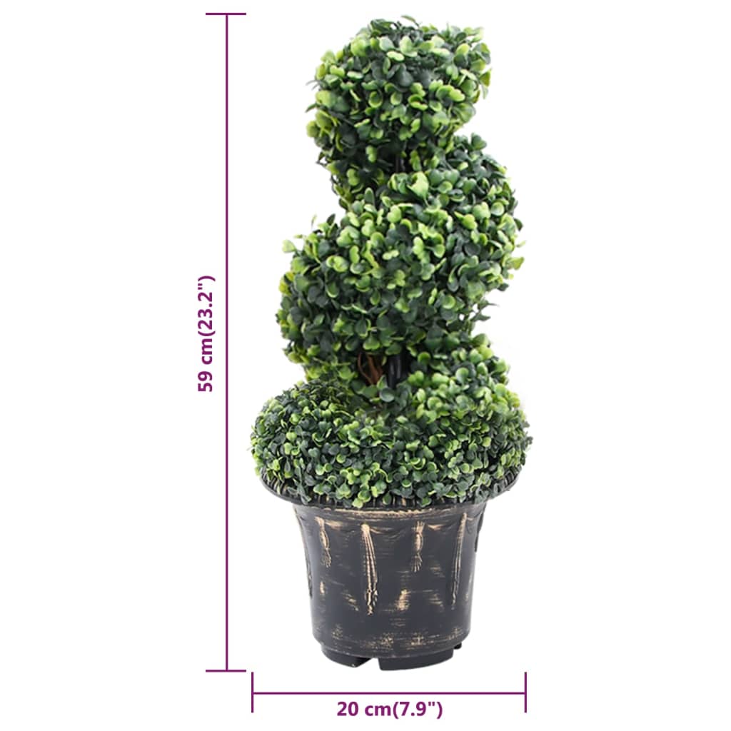 Kunstig buksbomplante med potte 59 cm grønn
