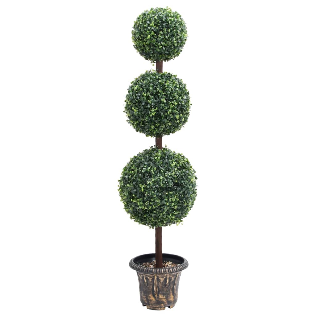 Kunstig buksbomplante med potte ballformet 118 cm grønn