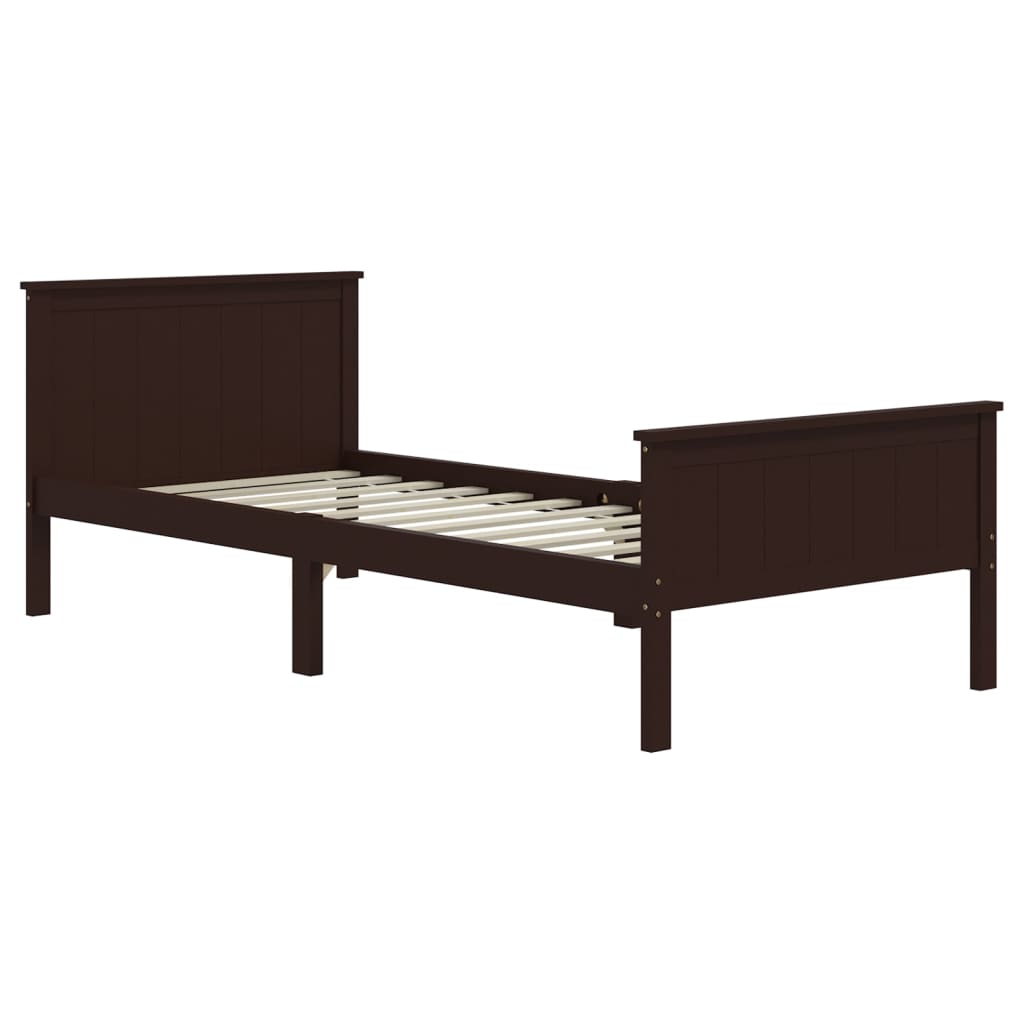 Sengeramme mørkebrun heltre furu 100x200 cm vidaXL