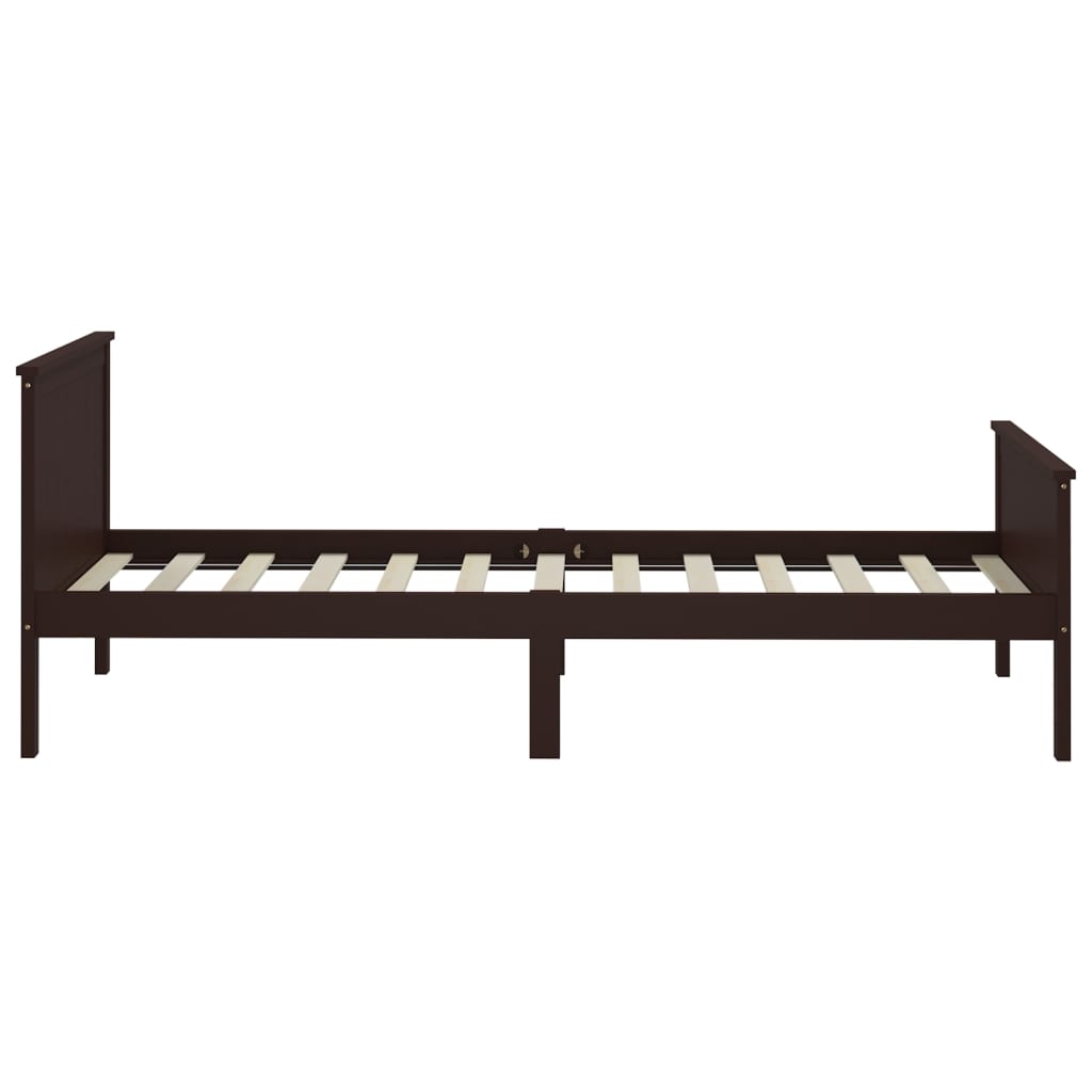 Sengeramme mørkebrun heltre furu 100x200 cm vidaXL