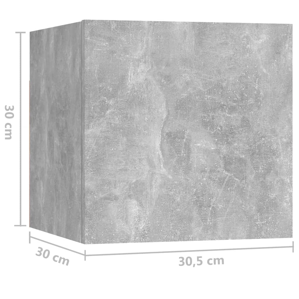 Nattbord 2 stk betonggrå 30,5x30x30 cm konstruert tre vidaXL