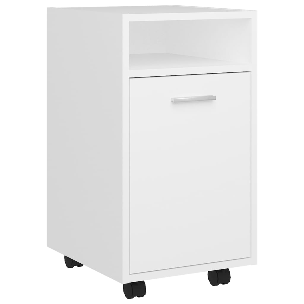 Sideskap med hjul hvit 33x38x60 cm konstruert tre
