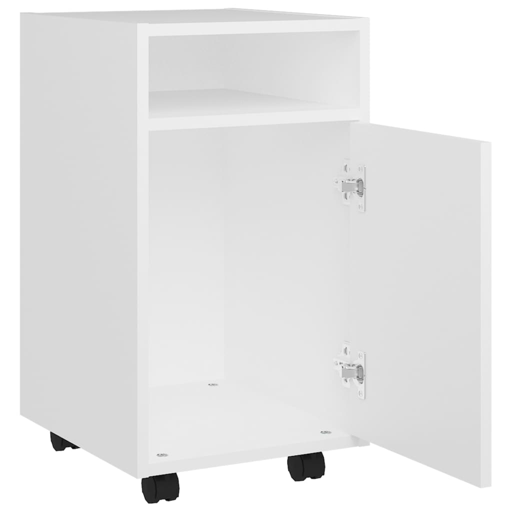 Sideskap med hjul hvit 33x38x60 cm konstruert tre
