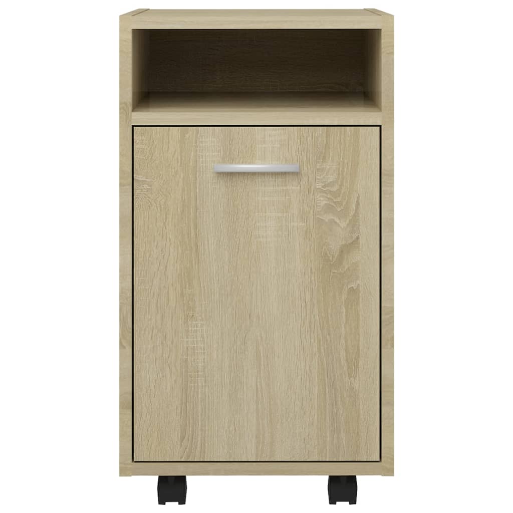 Sideskap med hjul sonoma eik 33x38x60 cm konstruert tre