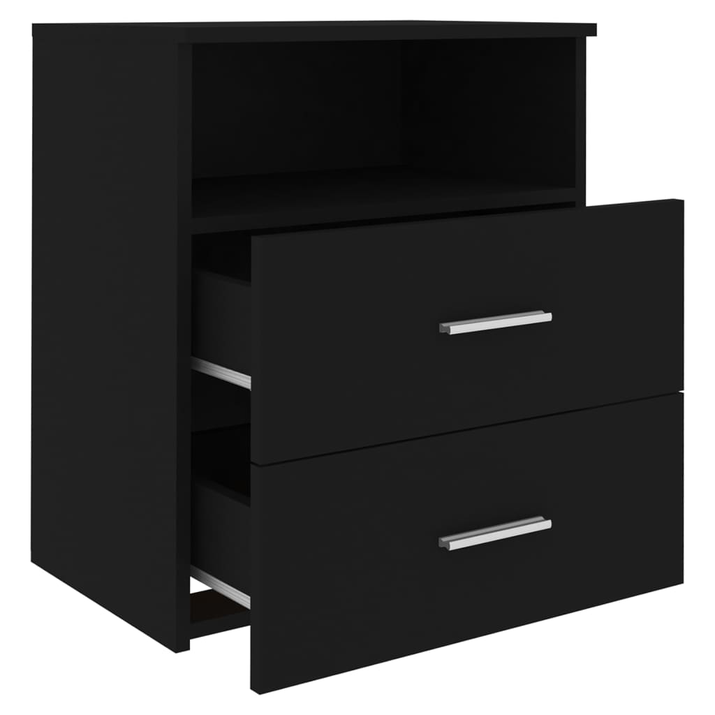 Nattbord 2 stk svart 50x32x60 cm