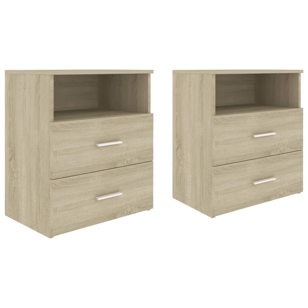 Nattbord 2 stk sonoma eik 50x32x60 cm
