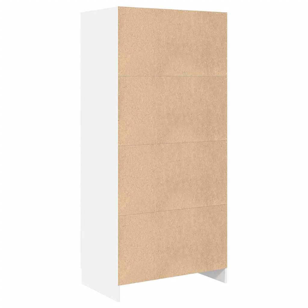 Garderobe hvit 82,5x51,5x180 cm konstruert tre