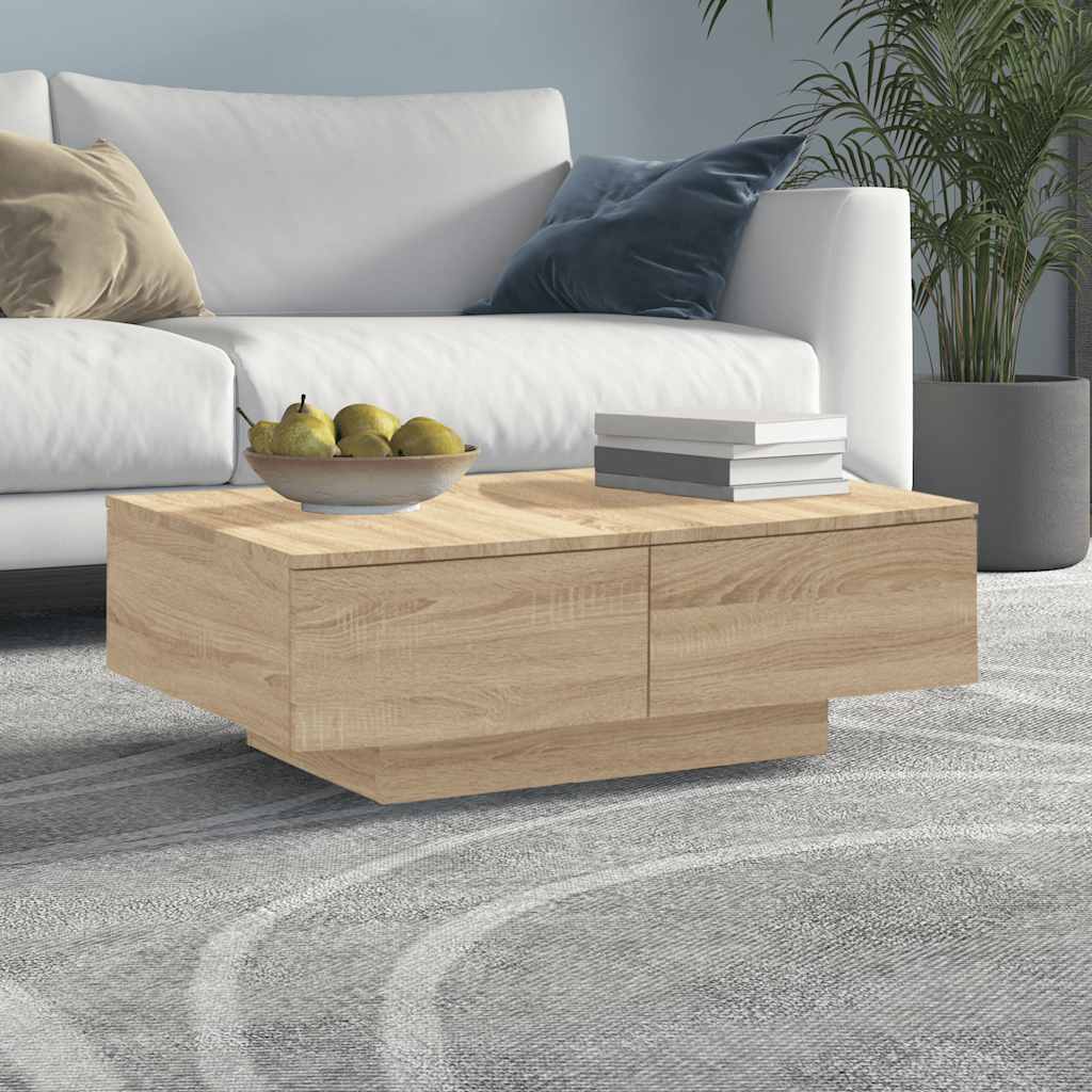 Salongbord sonoma eik 90x60x31 cm konstruert tre