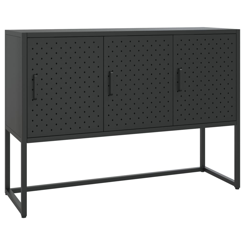 Skjenk svart 105x35x75 cm stål