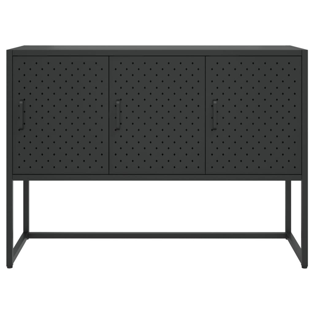 Skjenk svart 105x35x75 cm stål