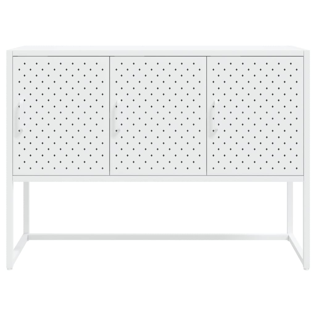 Skjenk hvit 105x35x75 cm stål