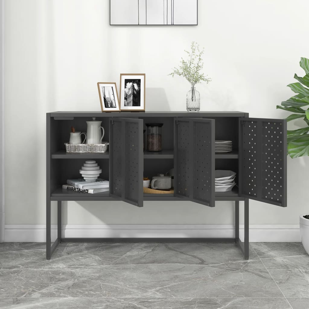 Skjenk antrasitt 105x35x75 cm stål