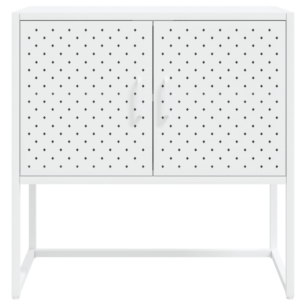 Skjenk hvit 75x35x75 cm stål