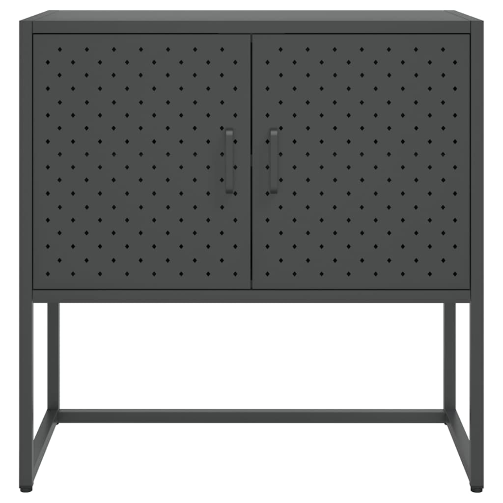 Skjenk antrasitt 75x35x75 cm stål