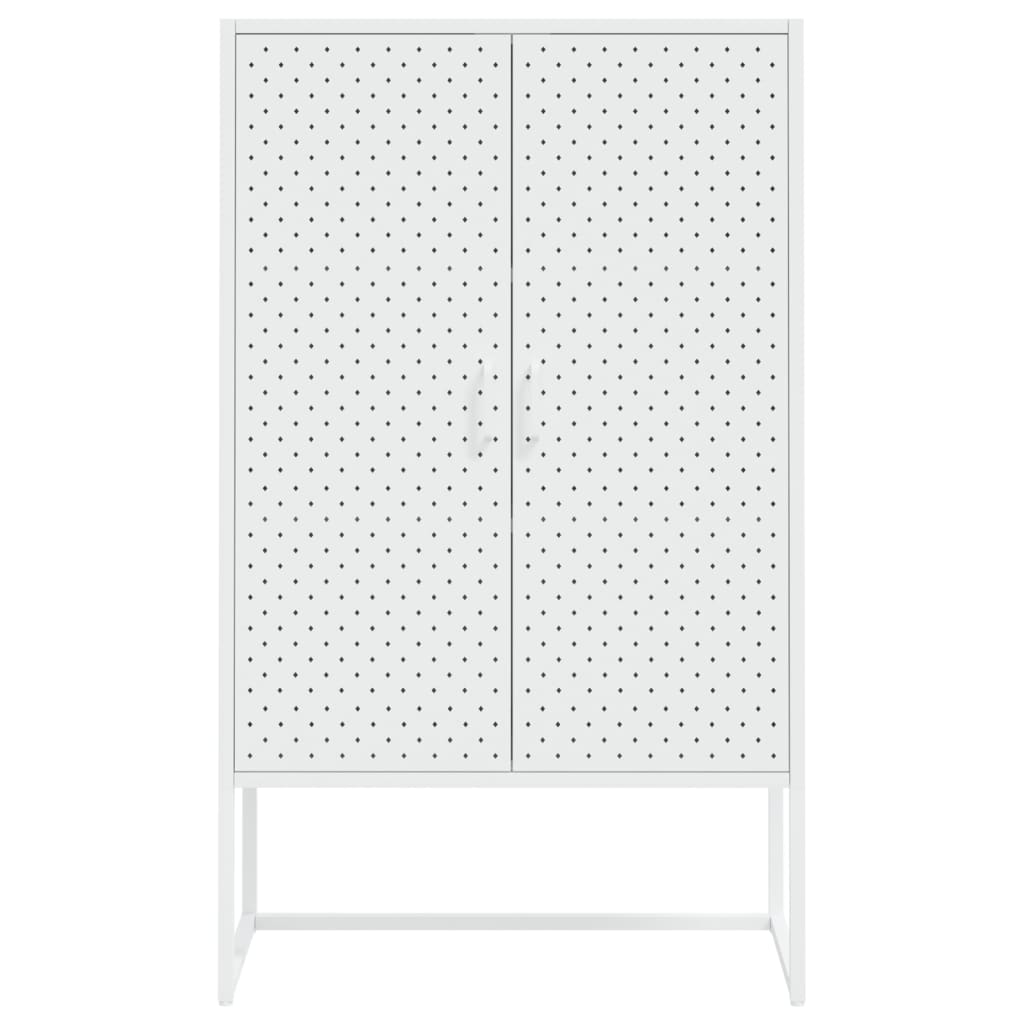 Highboard hvit 80x35x135 cm stål