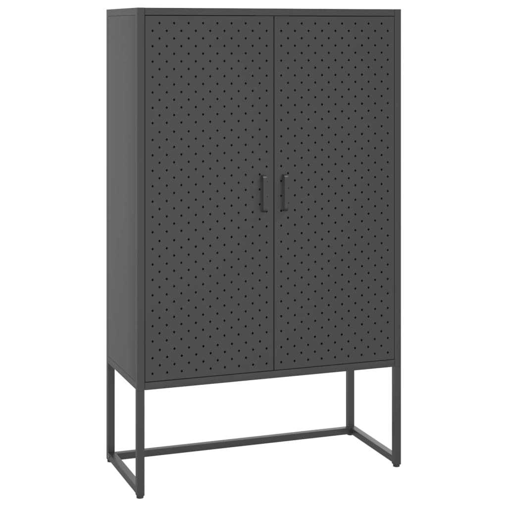 Highboard antrasitt 80x35x135 cm stål