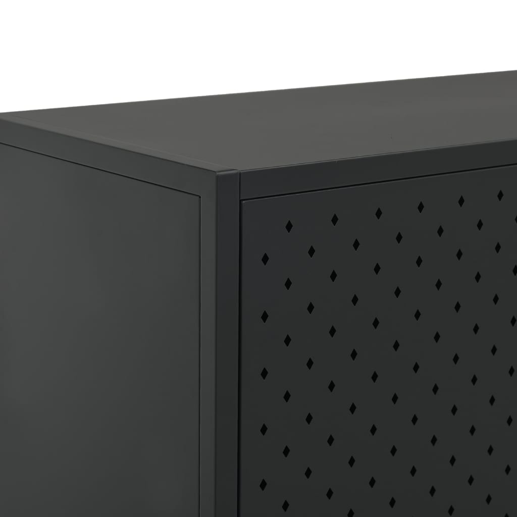 Highboard svart 80x35x135 cm stål