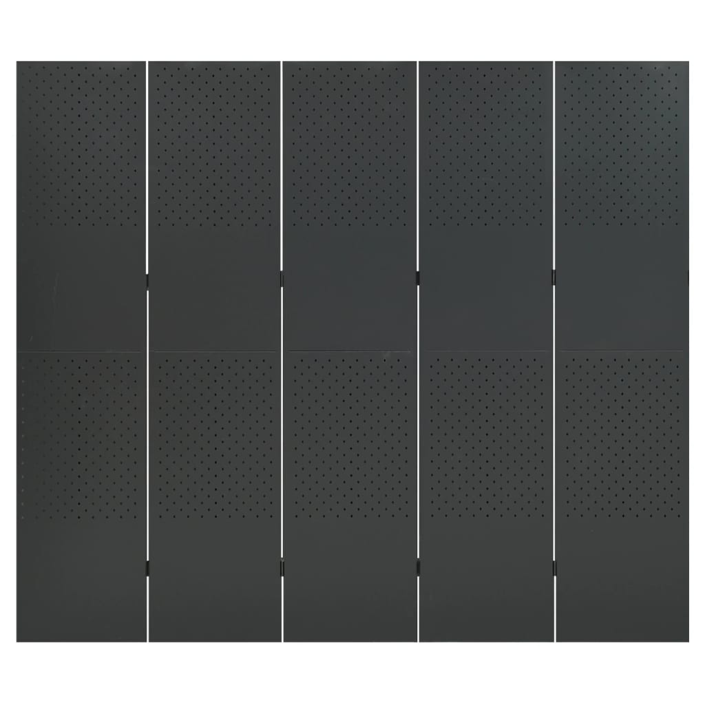 Romdeler 5 paneler antrasitt 200x180 cm stål