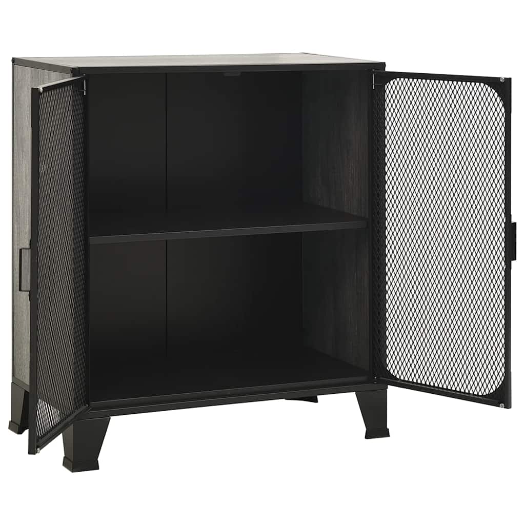 Oppbevaringsskap grå 72x36x82 cm metall og MDF