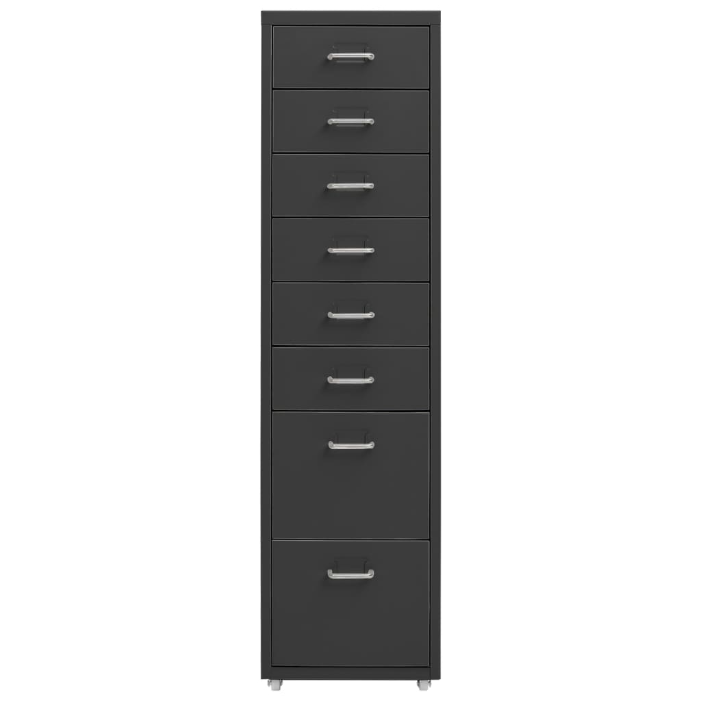 Mobilt arkivskap antrasitt 28x41x109 cm metall