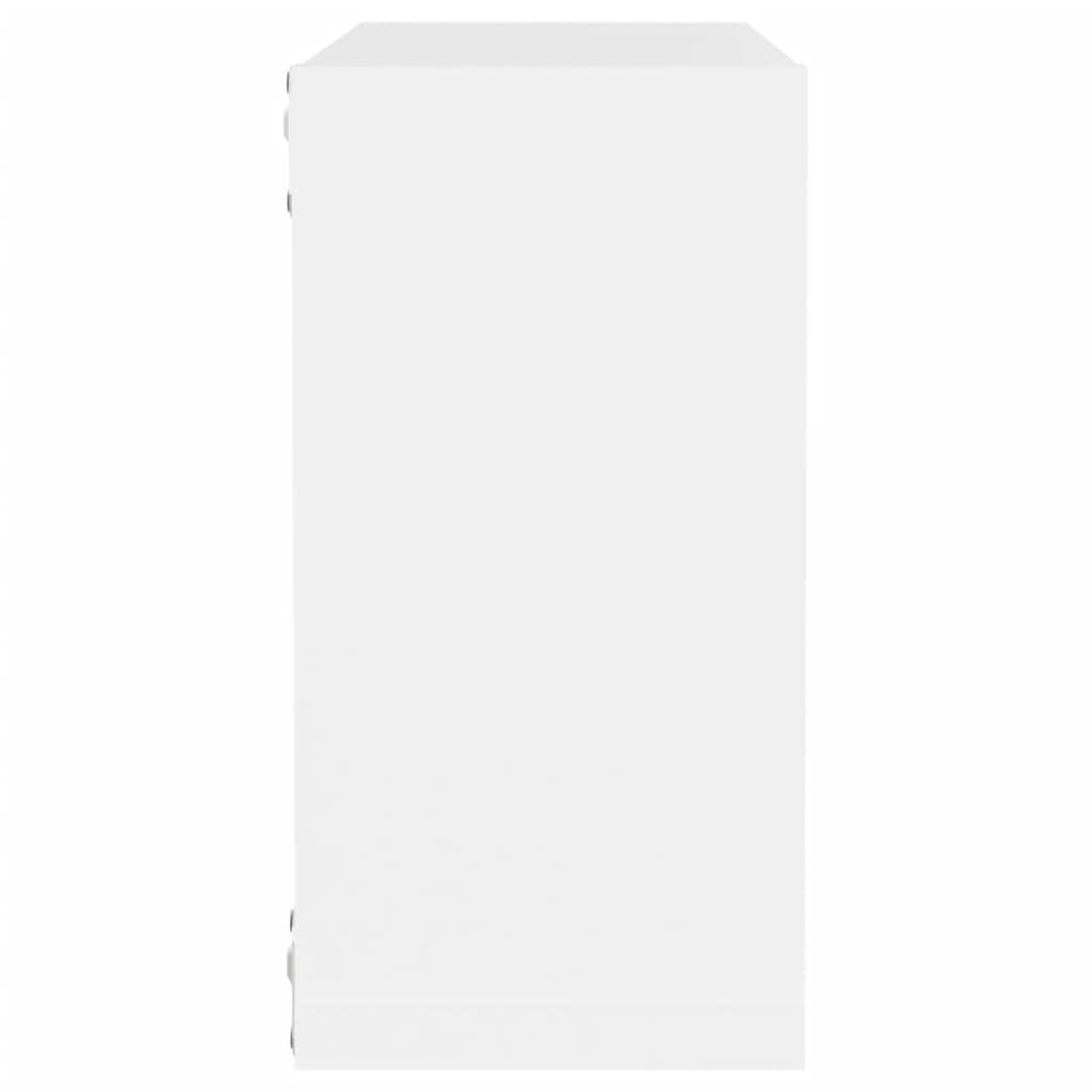 Vegghyller kubeformet 2 stk hvit 30x15x30 cm