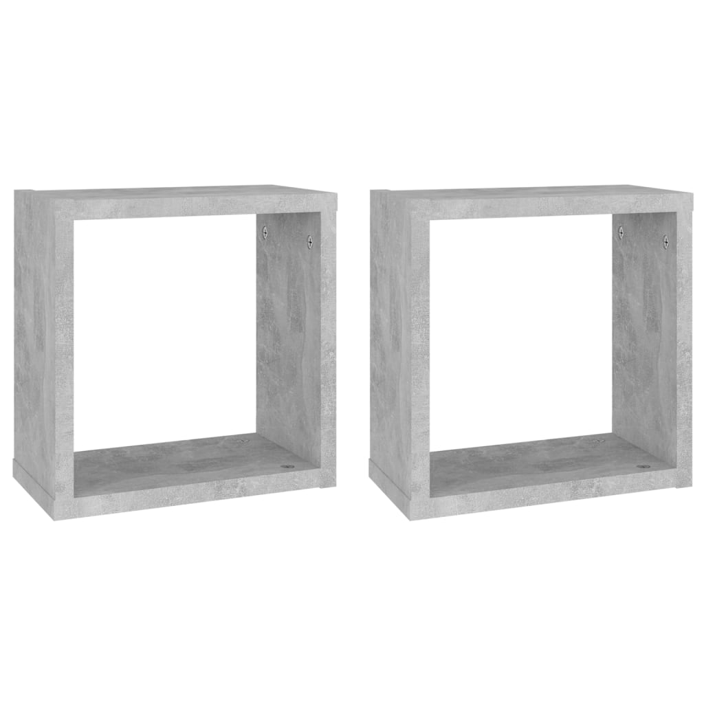 Vegghyller kubeformet 2 stk betonggrå 30x15x30 cm