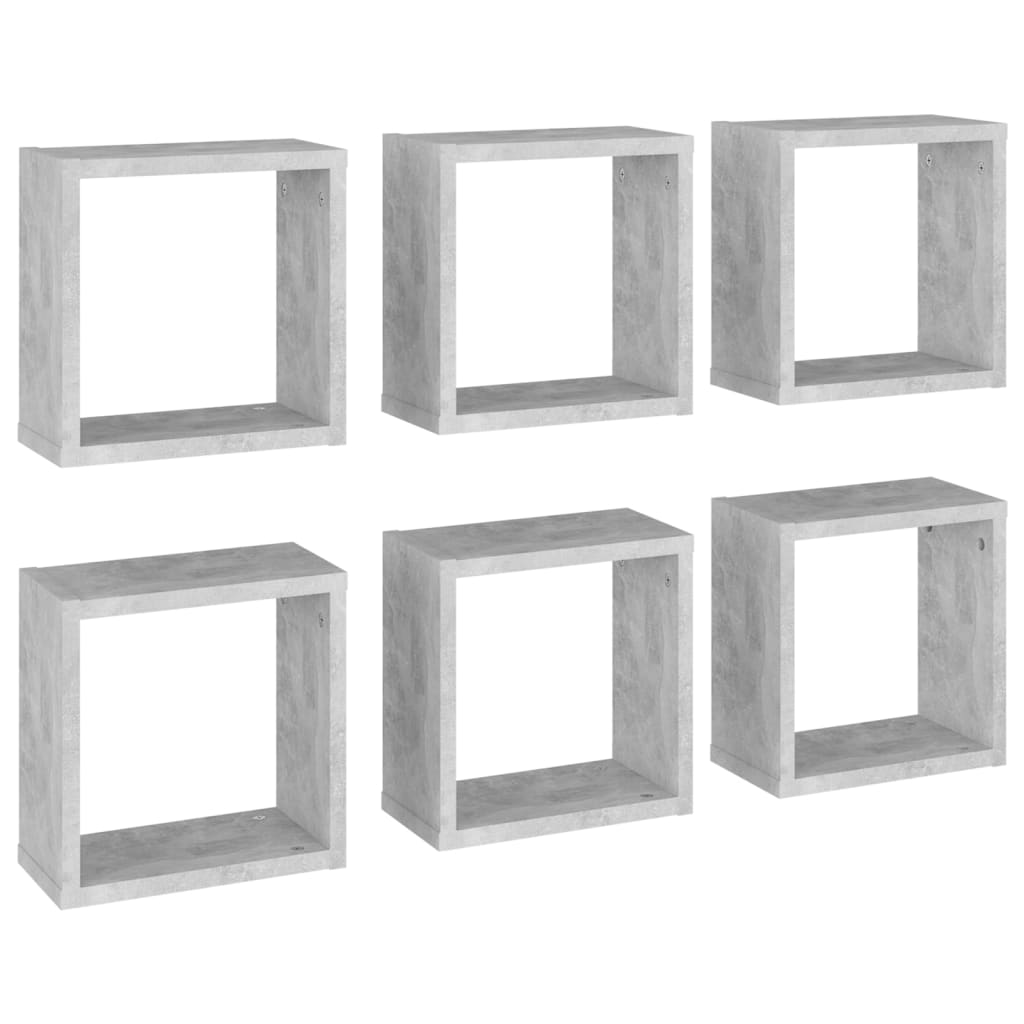 Vegghyller kubeformet 6 stk betonggrå 30x15x30 cm