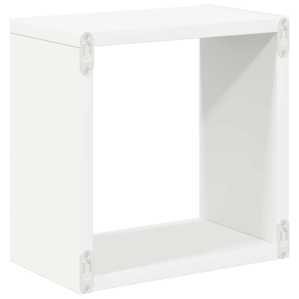 Vegghyller kubeformet 2 stk hvit 26x15x26 cm