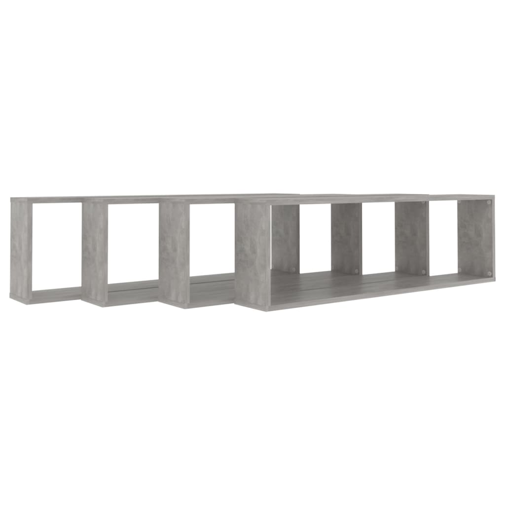 Vegghyller kube 4 stk betonggrå 100x15x30 cm konstruert tre