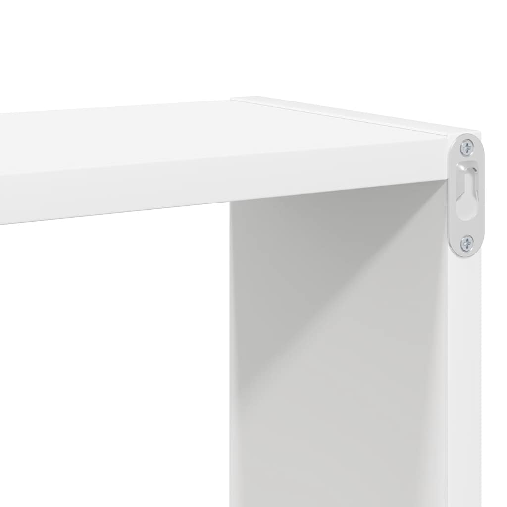 Vegghyller kubeformet 4 stk hvit 80x15x26,5 cm konstruert tre