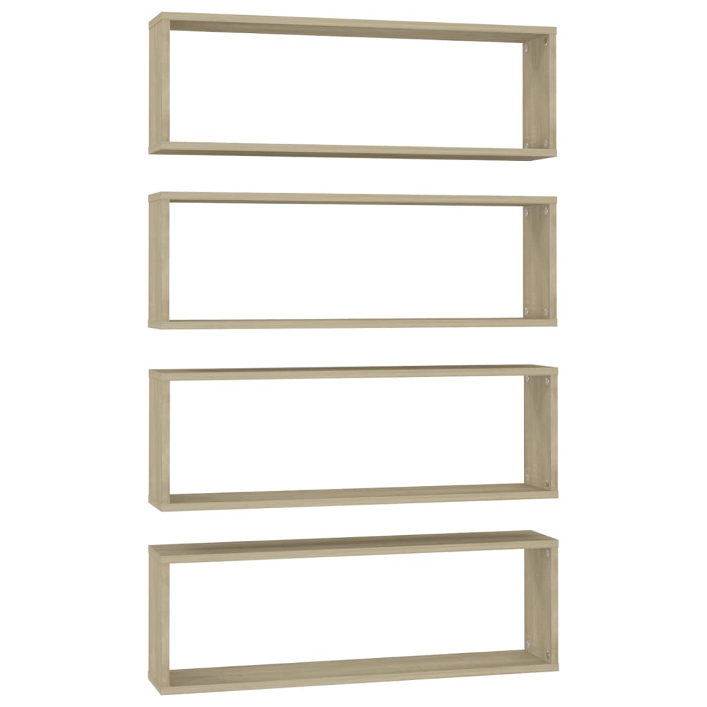 Vegghyller kube 4 stk sonoma eik 80x15x26,5 cm konstruert tre