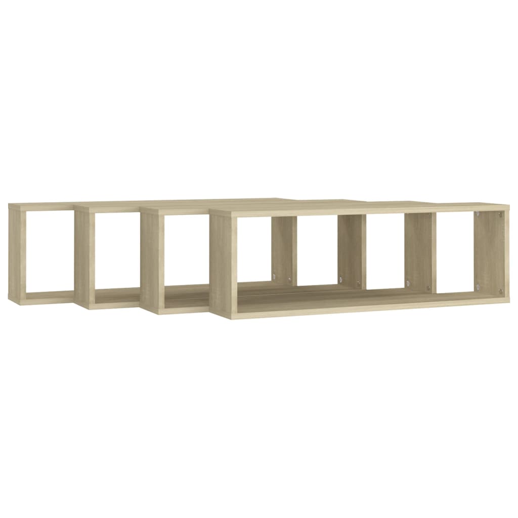 Vegghyller kube 4 stk sonoma eik 80x15x26,5 cm konstruert tre