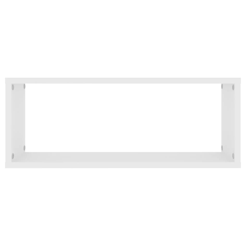 Vegghyller kubeformet 2 stk hvit 60x15x23 cm konstruert tre