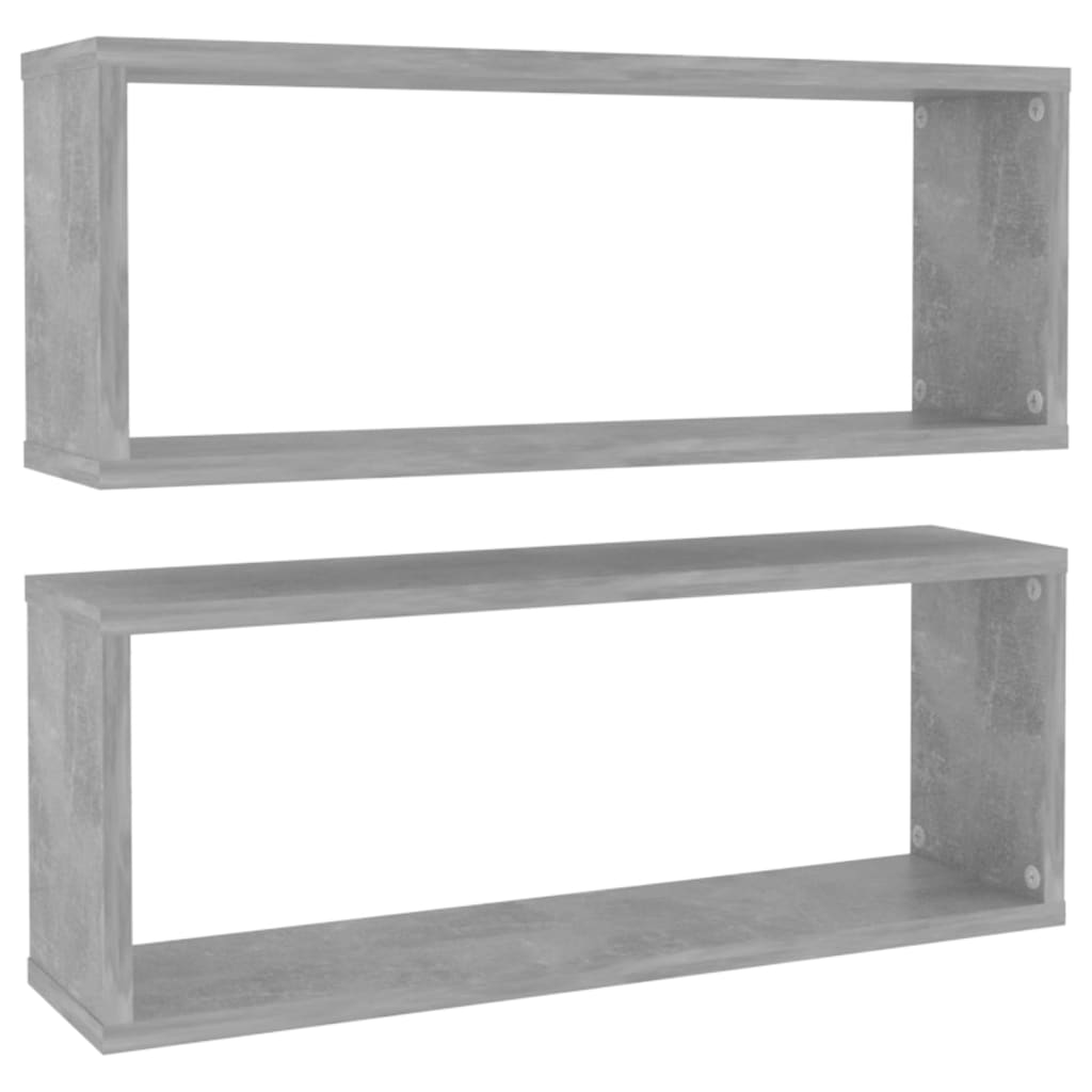 Vegghyller kubeformet 2 stk betonggrå 60x15x23cm konstruert tre