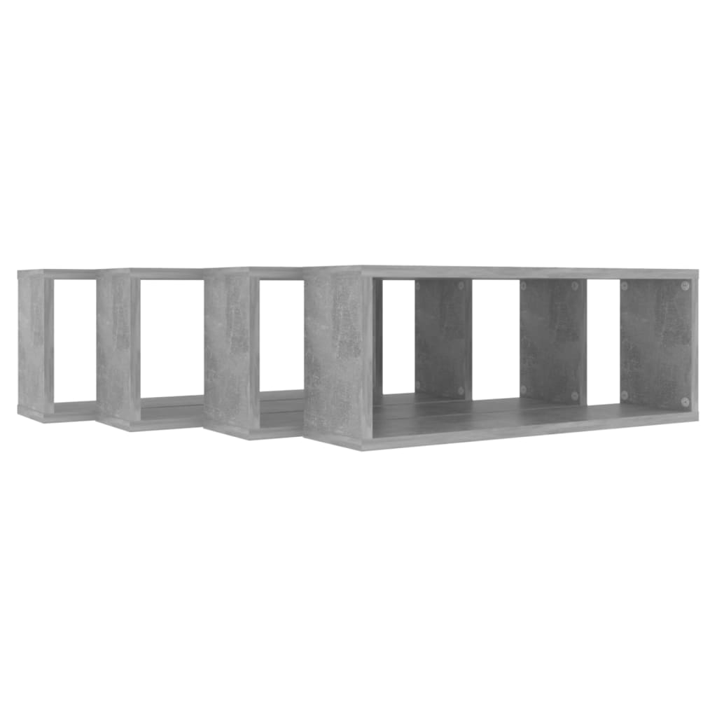 Vegghyller kubeformet 4 stk betonggrå 60x15x23 cm sponplate