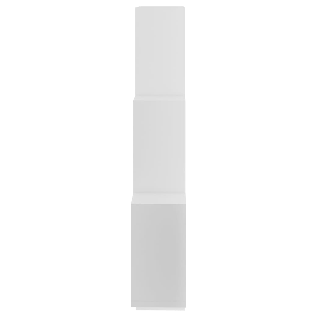 Kubeformet vegghylle hvit 78x15x93 cm konstruert tre