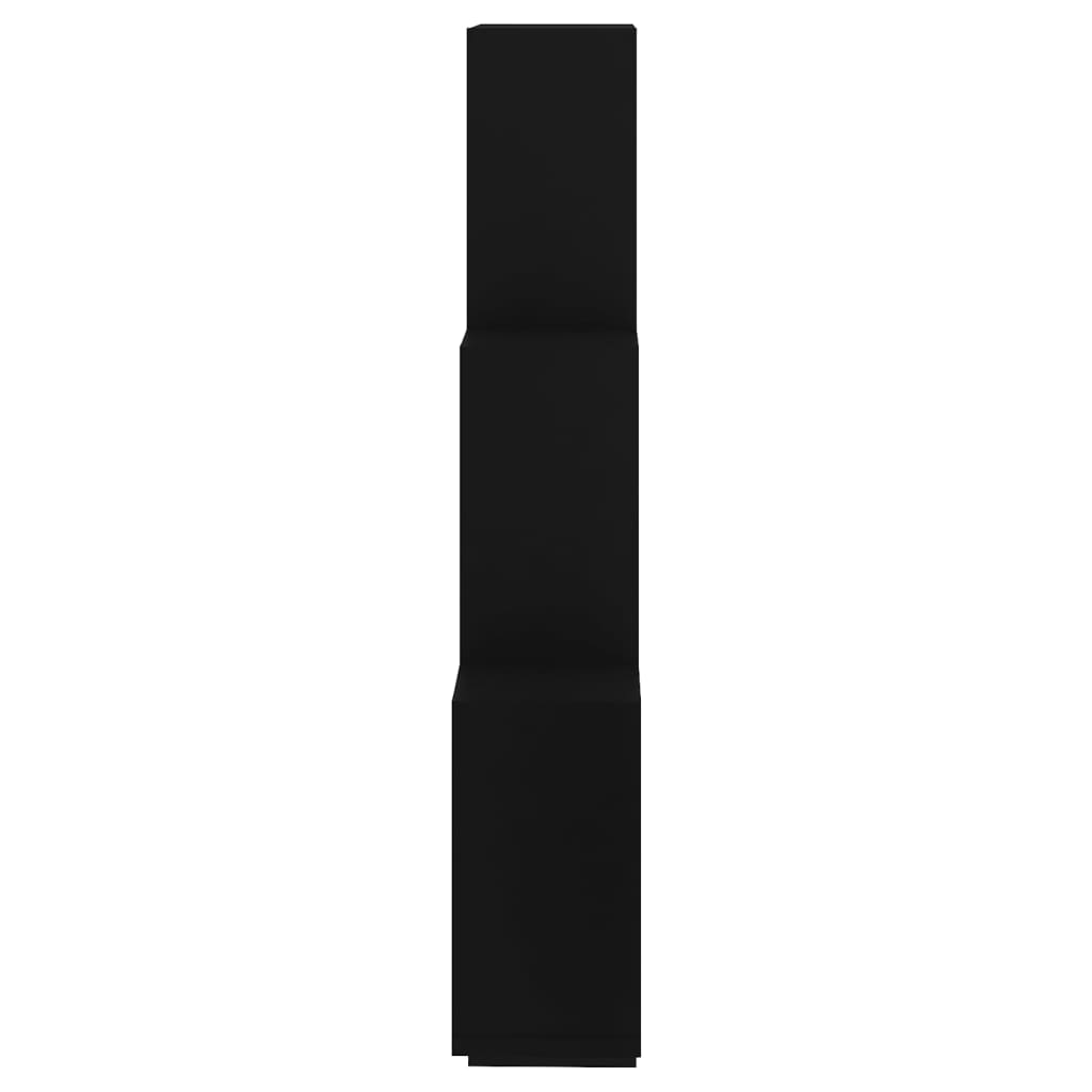 Kubeformet vegghylle svart 78x15x93 cm sponplate