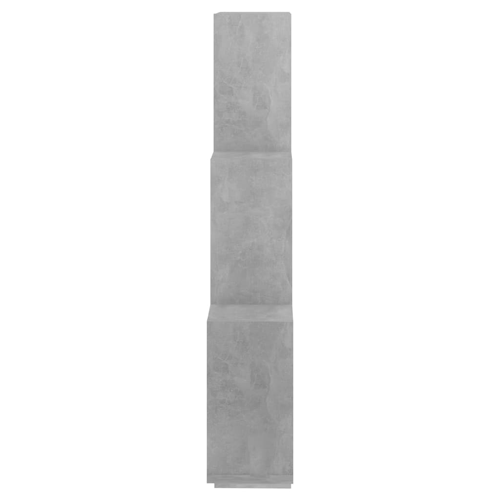Kubeformet vegghylle betonggrå 78x15x93 cm konstruert tre