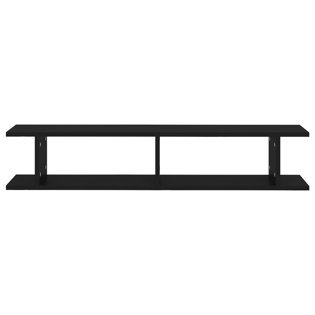 Vegghyller 2 stk svart 105x18x20 cm konstruert tre