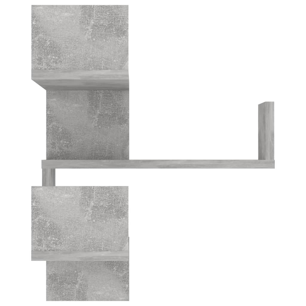 Veggmontert hjørnehylle betonggrå 40x40x50 cm konstruert tre