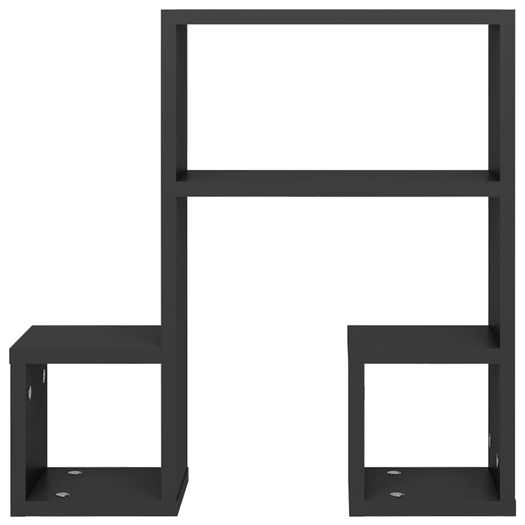 Vegghyller 2 stk grå 50x15x50 cm konstruert tre
