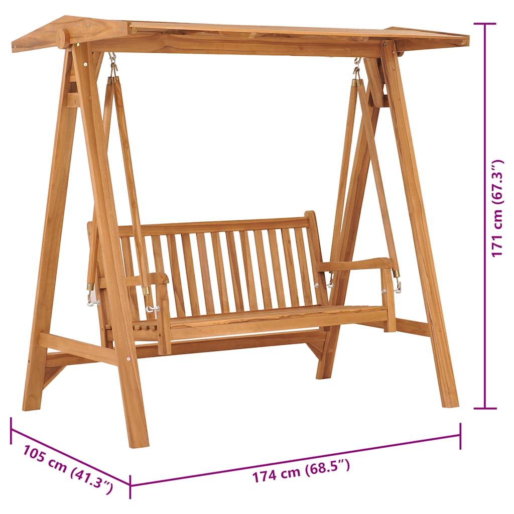 Huskebenk 174 cm heltre teak
